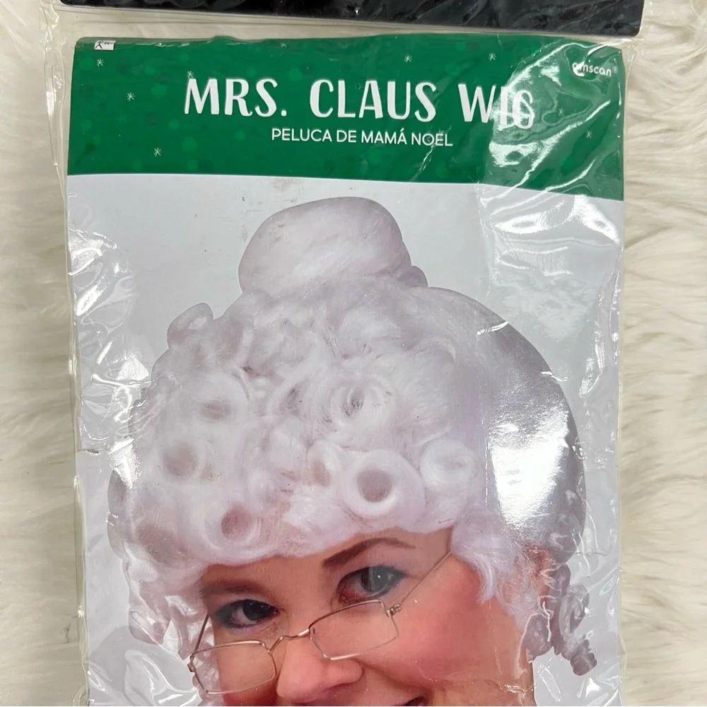 Mrs. Claus White Wig NEW Christmas Halloween costume
